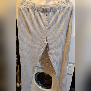 Men's Ribbed Knit Lounge Pants - Light Gray